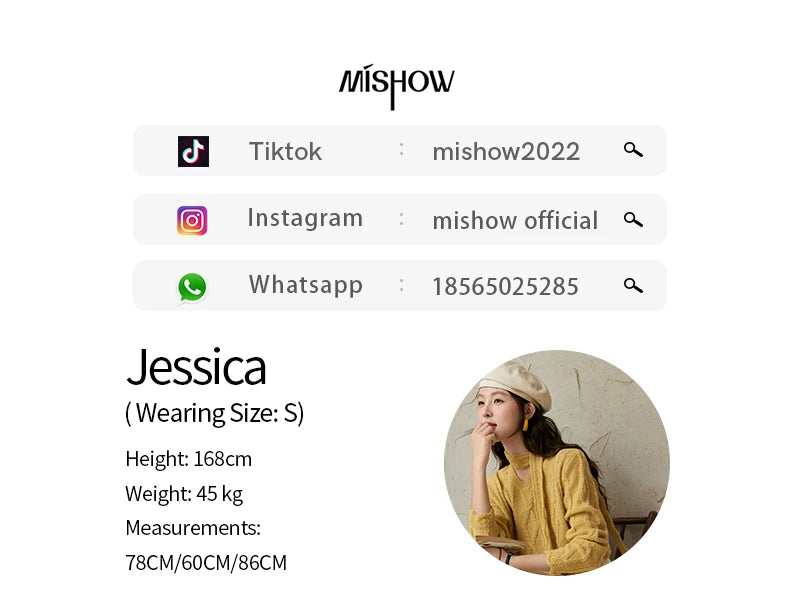 MISHOW Romantic Lace Wave Lace O-neck Knitted Sweater 2024 French Short Top Solid Hollow Elegant Sweater with Belt MPD42Z0736