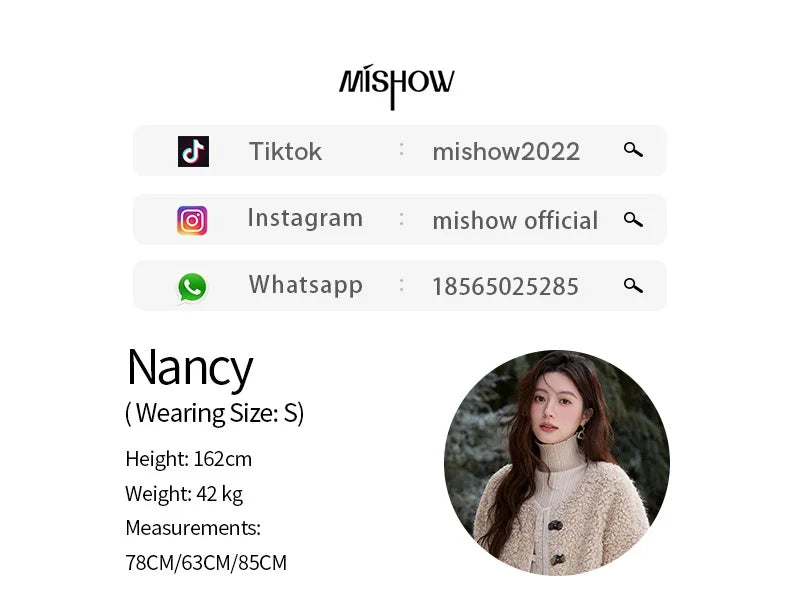 MISHOW Plaid Patchwork Curly Lambswool Coat Winter 2025 Women's Fashion Coat Double-Front Retro Casual Loose Jacket MXE87W0939