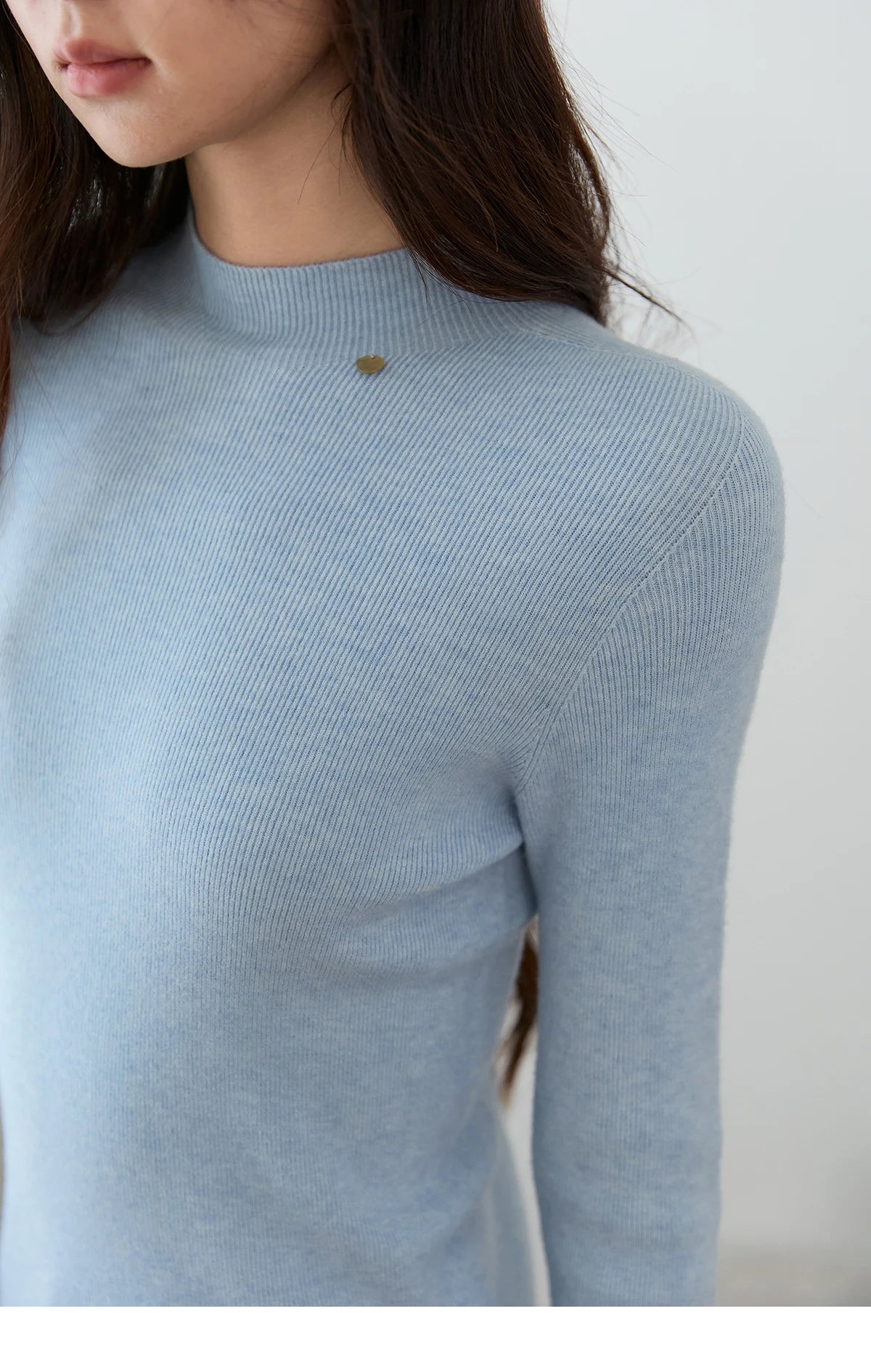 MISHOW Woman Long-sleeved Tops 2025 Autumn Winter Minimalist Mock Neck Knited Top Commute Casual Slim Pullover Woman MXE48Z2583