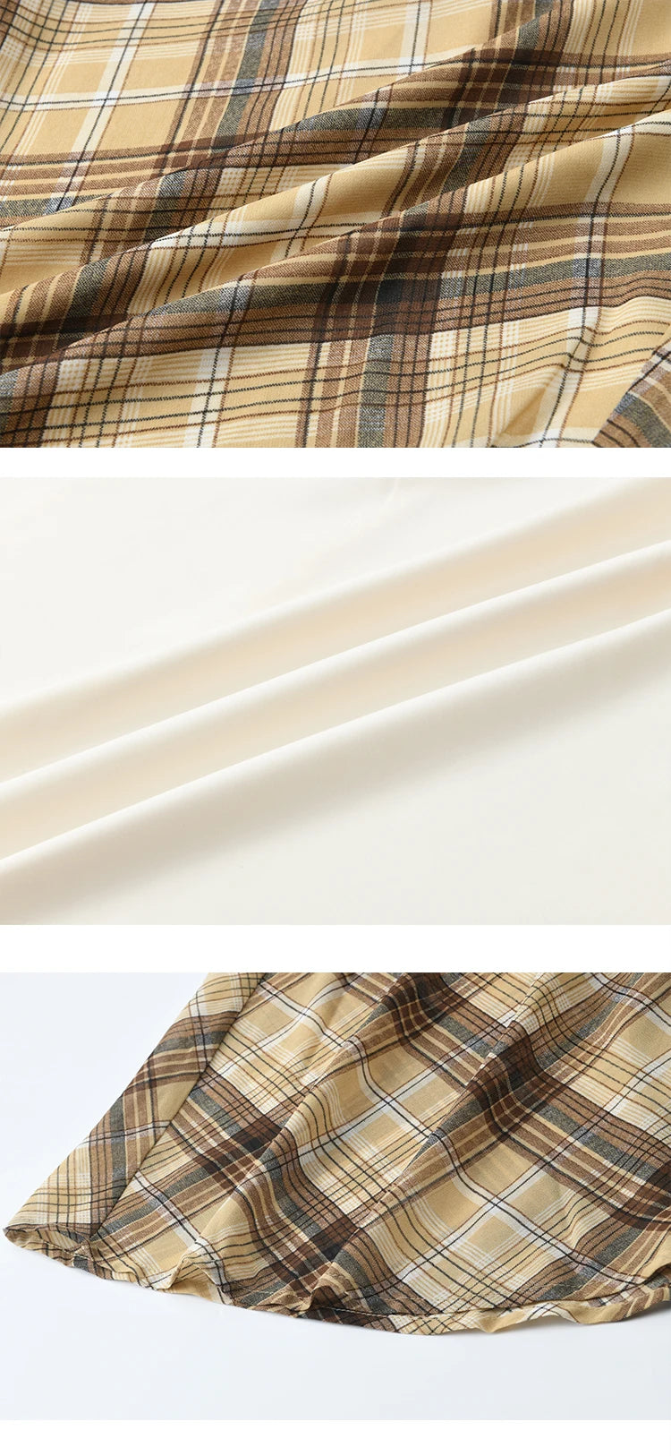 MISHOW Coffee Plaid Skirt 2025 Autumn Asymmetrical Hem Skirts Female Retro Side Zipper Commuting A-line Midi Skirt MXE42B2377