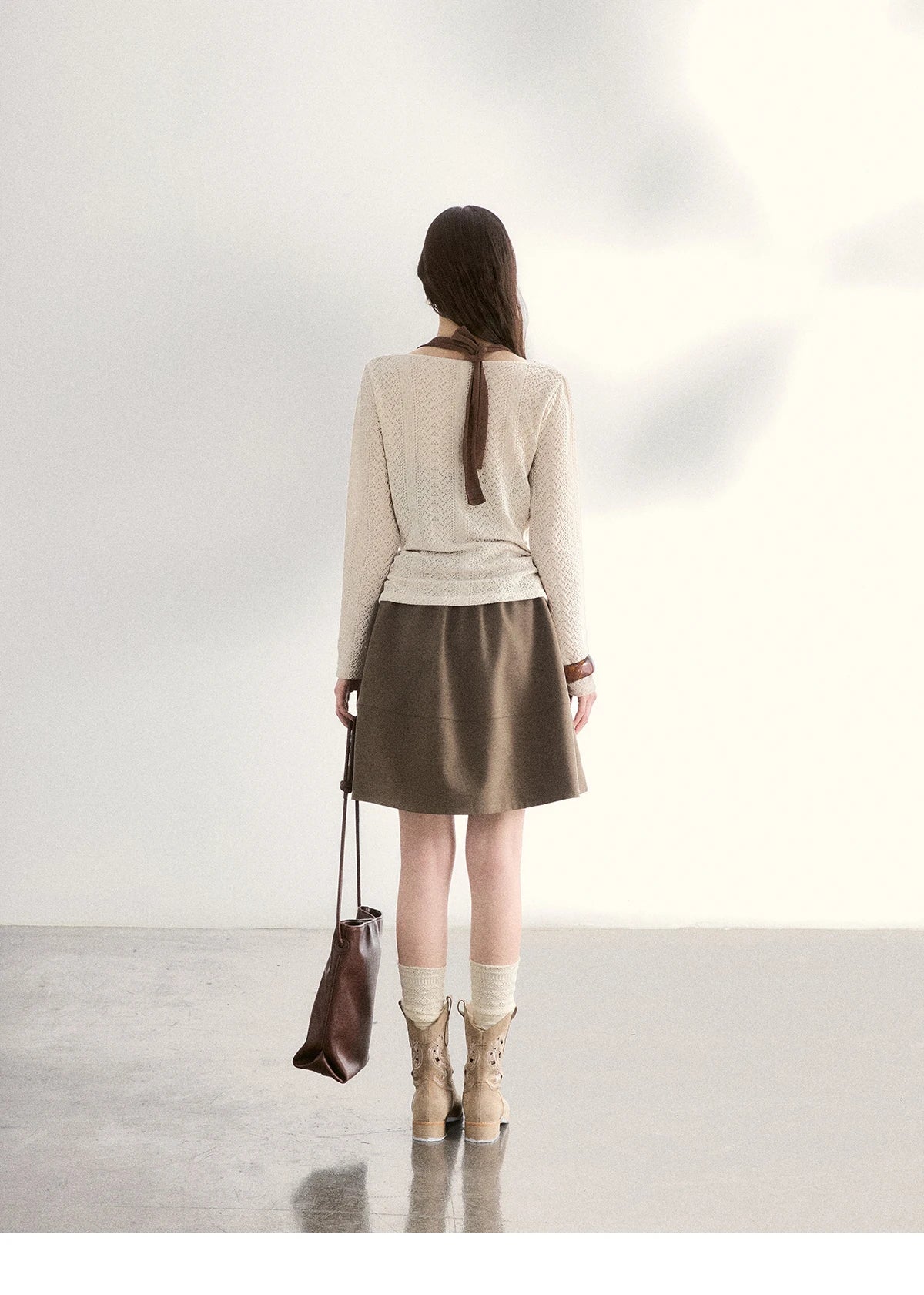 MISHOW Women's Knit Top Halter Camisole Set 2026 Spring Swinging Collar Hollow Out Knitted Casual Two-Piece Knitwear MXF108T0751