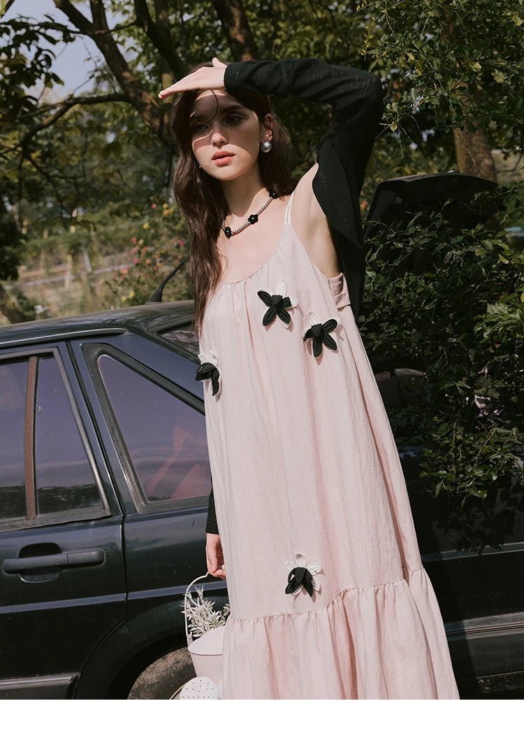 MISHOW Holiday Long Camisole Dress Women Summer 2025 Sleeveless Flower Pleated High Waist Dresses Woman New Fashion MXE31L2191