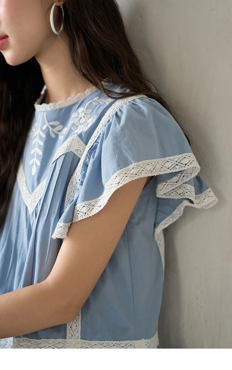 Mishow Lace Embroidery Flying Sleeve Dress MXC39L1562