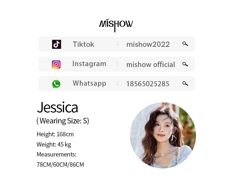 MISHOW Printed Blue Blending Chiffon Vacation Dress Spring 2025 Drawstring Waist Long Dress Lantern Sleeve Dresses MXE16L2114