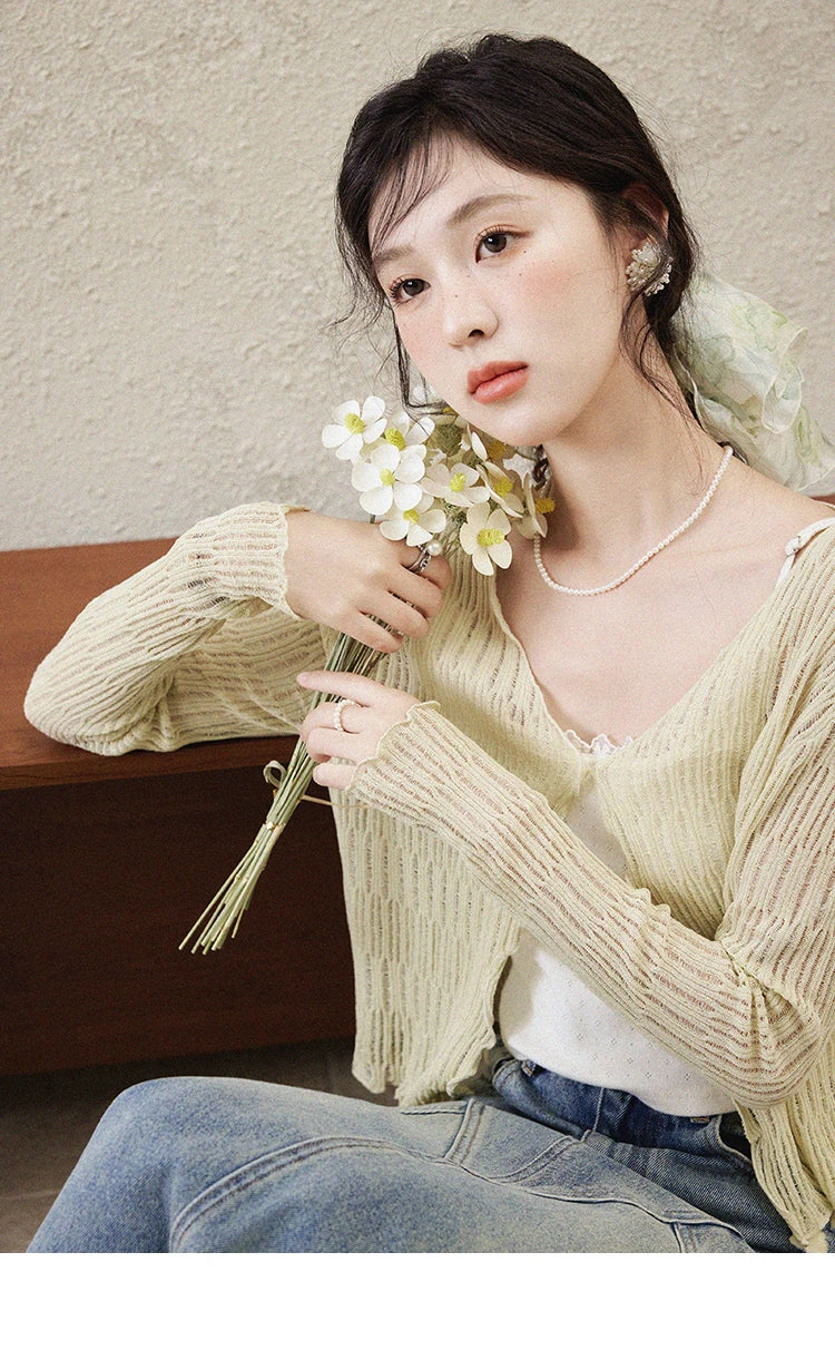 MISHOW Casual V-neck Knitted Cardigan Women 2025 Spring Long Sleeve Solid New Cardigans Female Fashion Office Lady MXE16Z1193