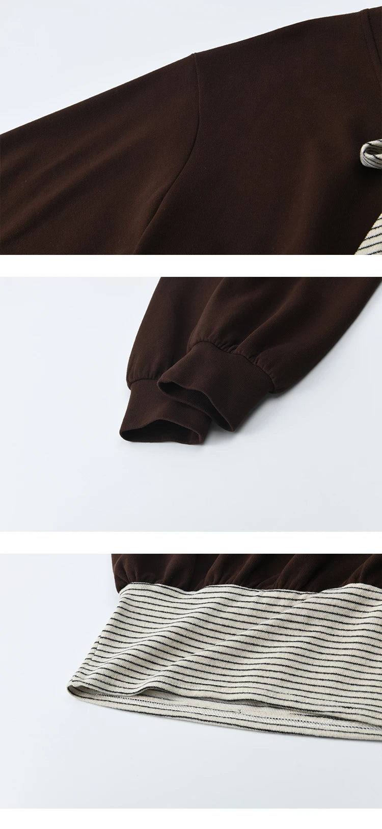 MISHOW Woman Suits 2025 Autumn Retro Brown V-Neck Sweatshirt Pleated Skirt Suit Striped Waist Belt Casual Two-piece MXE47T1415