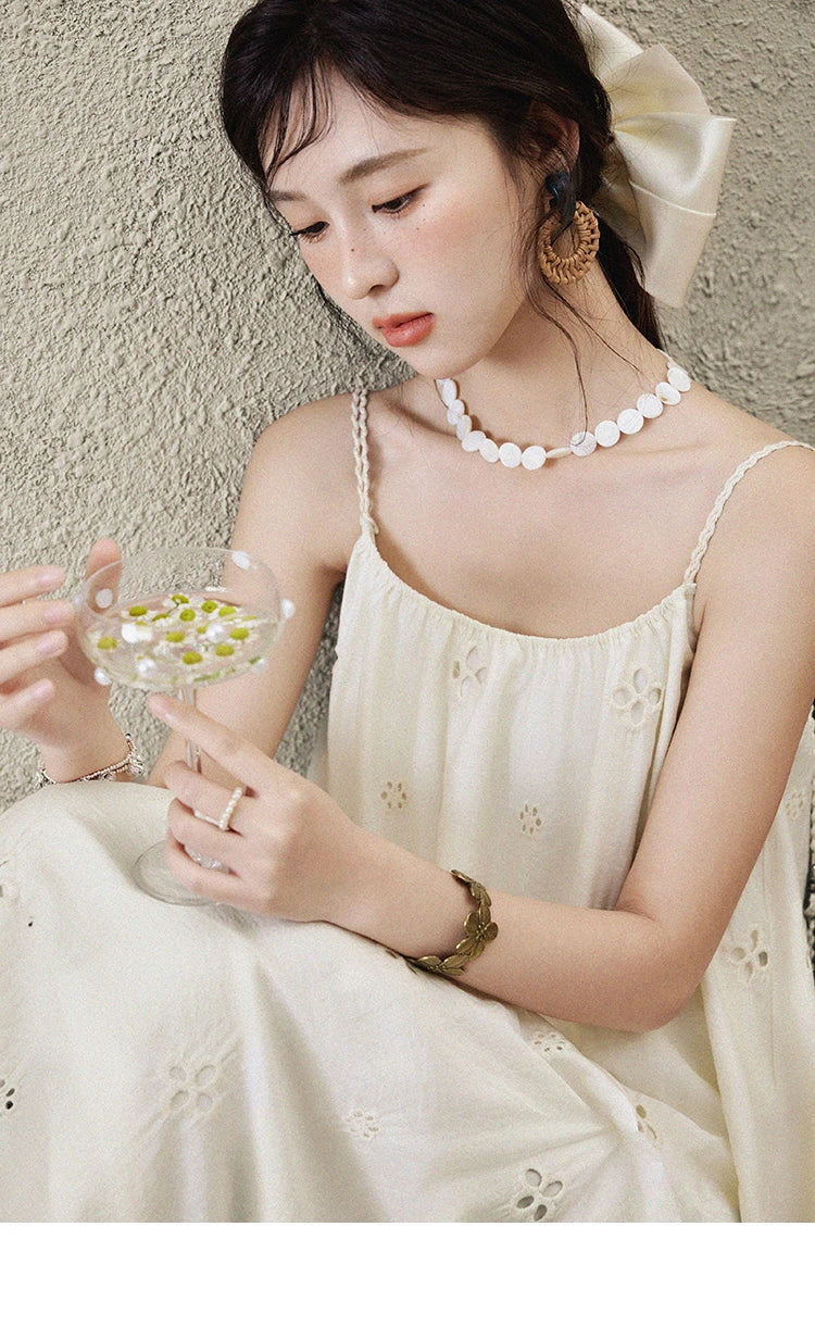 MISHOW Elegant Summer Camisole Dress Women 2025 New Sleeveless Hollow Embroidery Slim Dresses Female Fashion Romantic MXE15L2142