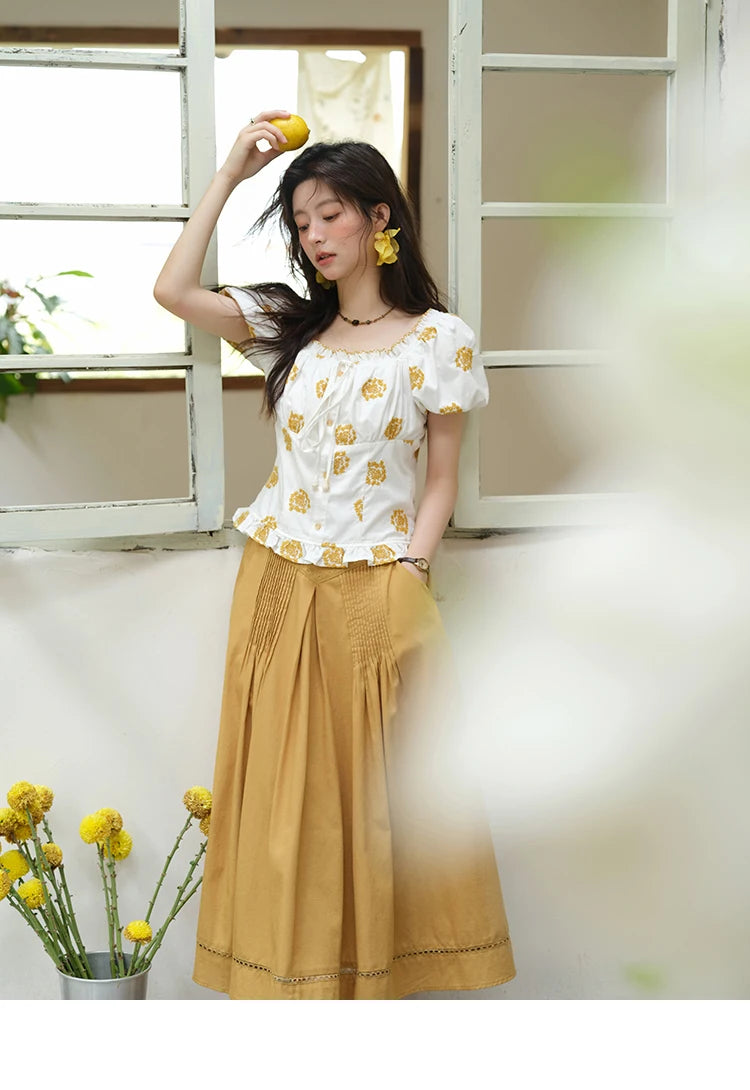 MISHOW Fashion High Waist Skirts for Woman 2025 Summer New Ladies Casual Pocket Bottom Spliced Hollow Out Lace Skirts MXE35B0724