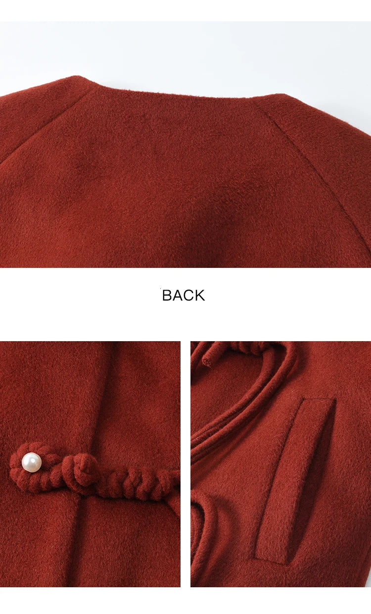 MISHOW Tweed Jacket Midi Skirts Separately Removable Fur Collar Frog Short Coat Cotton Clip A-LINE Pleated Skirt MXD59W0609