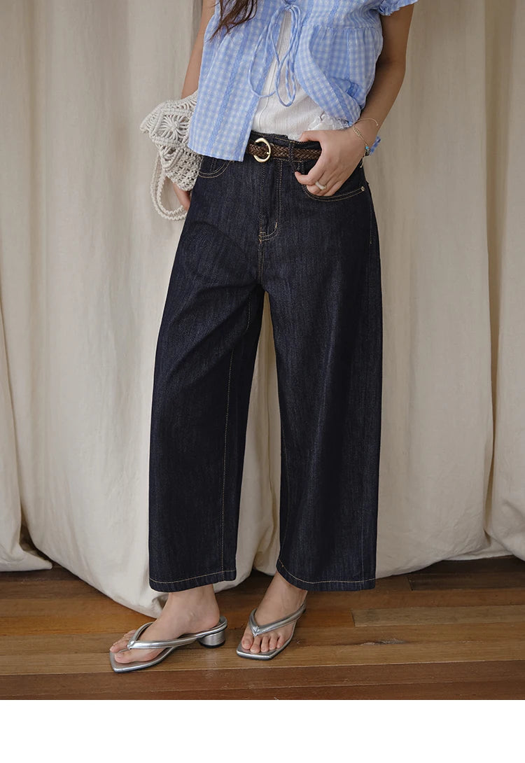 MISHOW Women's Straight Pants 2025 Summer Fashion High Waist Wide Leg Jeans Slim Zipper Pants Casual Female Clothing MXE37K0995