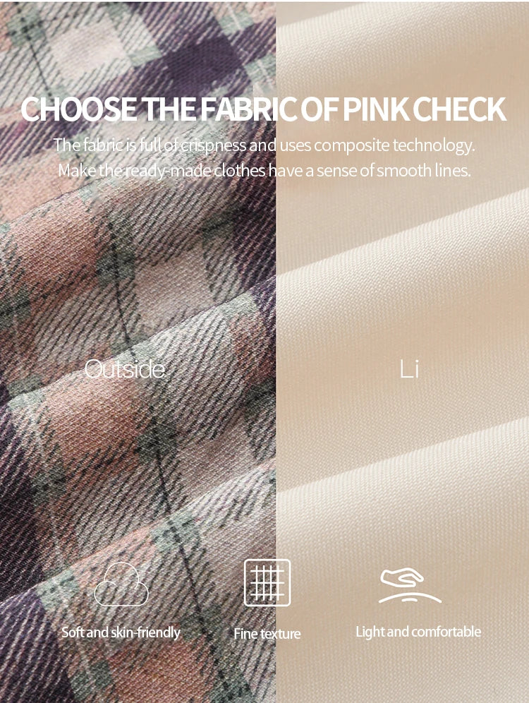 MISHOW Purple Plaid Irregular Skirt for Women Autumn 2025 Linen Blend Invisible Zipper Short Skirt Ruffle Hem Skirts MXE42B2395