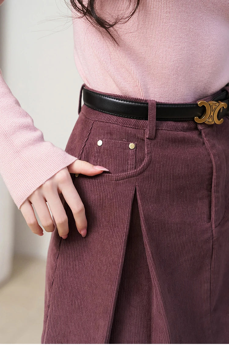 MISHOW 100% Cotton A-line Pleated Mini Skirt Women 2024 Autumn Winter Korean Fashion High Waist Short Skirt Female MXC55B0216