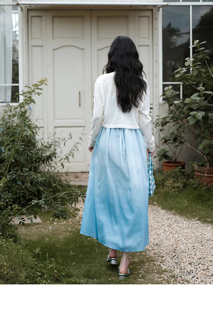 MISHOW Female Fashion Gradient Strap Dress 2025 Summer Sleeveless Black Fungal Edge Sashes Women's Vacation Dresses MXE34L2242