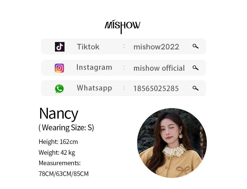 MISHOW Retro Plaid Brushed Skirt for Women Winter 2025 High Waist Slim Thick Skirt Side Invisible Zipper Warm Skirts MXE91B2457