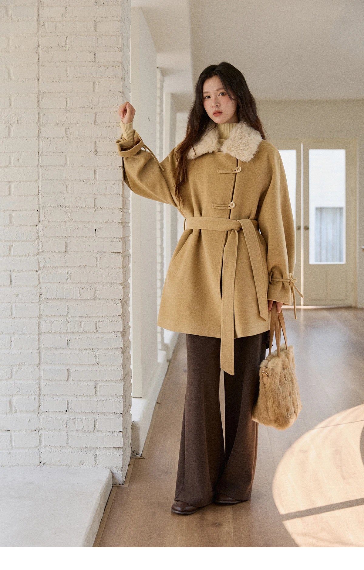 MISHOW Woman Sweater Vest 2025 Winter Retro Brown Jacquard V-neck Knitted Vest Loose Commute Versatile Pullover MXE86Z2659