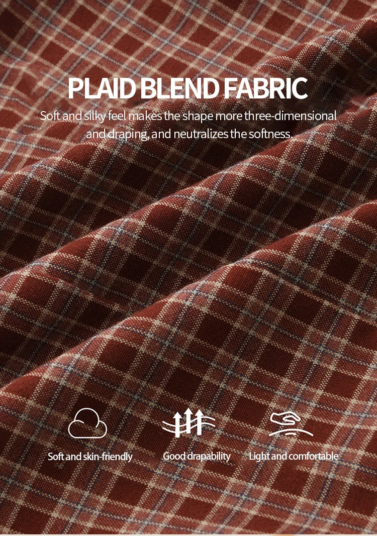 MISHOW Women's Red Tied Plaid Shirt 2025 Autumn New Arrival Sweet 3D Floral Turn-Down Collar Long-Sleeve Blouse Women MXE45X2481