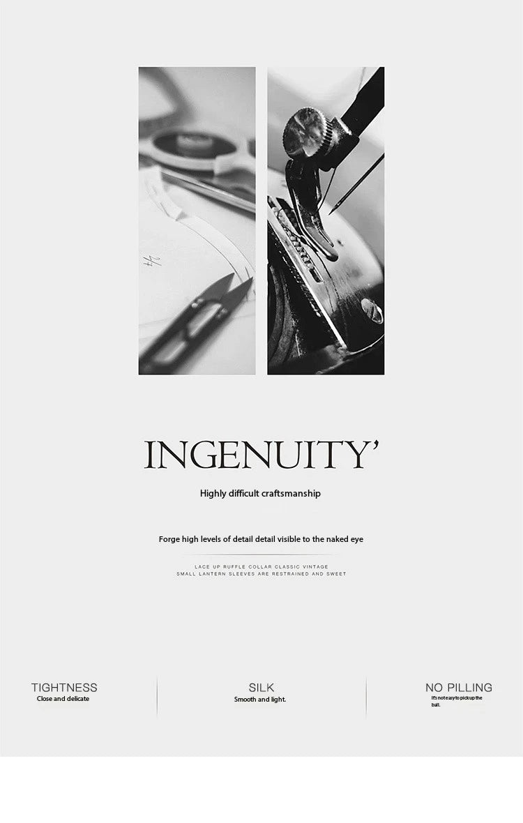 MISHOW Blue Lace Patchwork Shirt for Women 2025 Spring Sleeve Lace-up Hem Wave Edge Top Lantern Sleeve Loose Shirt MXE14X1716