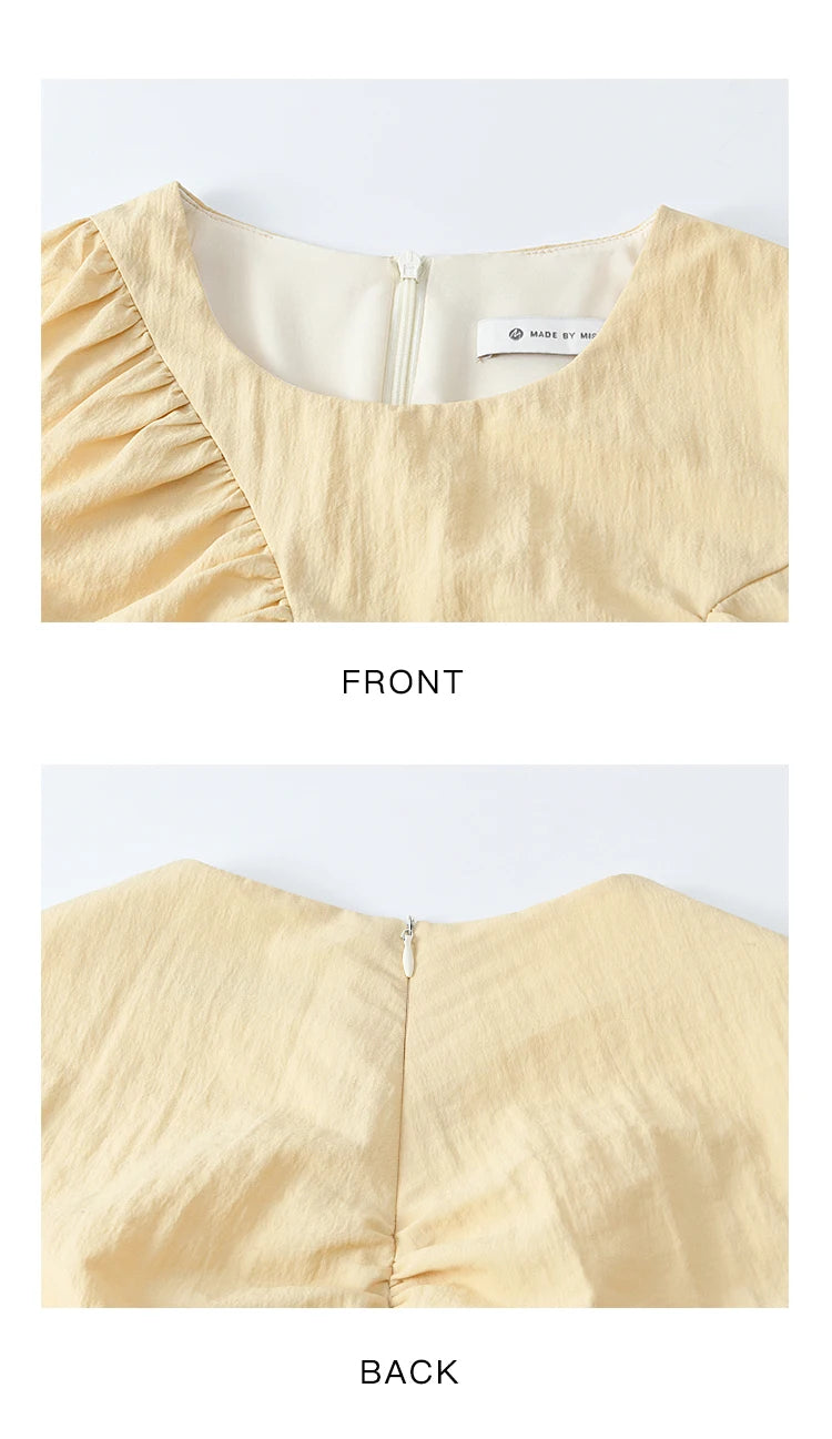 MISHOW Office Lady Summer Dress Women 2025 New Round Neck Sleeveless Solid with Belt Dresses Female Fashion Slimming MXE31L2188