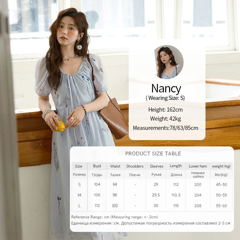 Mishow V-Neck Lace-Up Embroidery Vacation Dress MXE34L2284