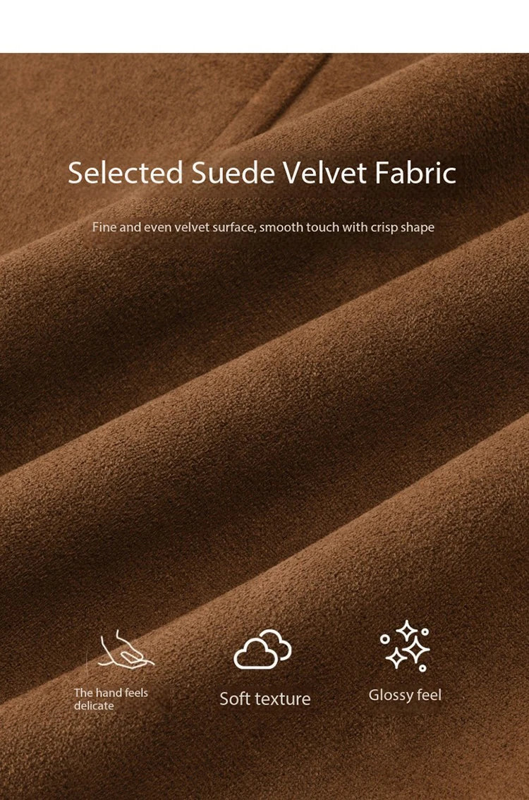 MISHOW Woman Retro Jacket 2025 New Split Turn Down Collar Brown Suede Short Loose Coat Commute Autumn Women Clothing MXE48W0850