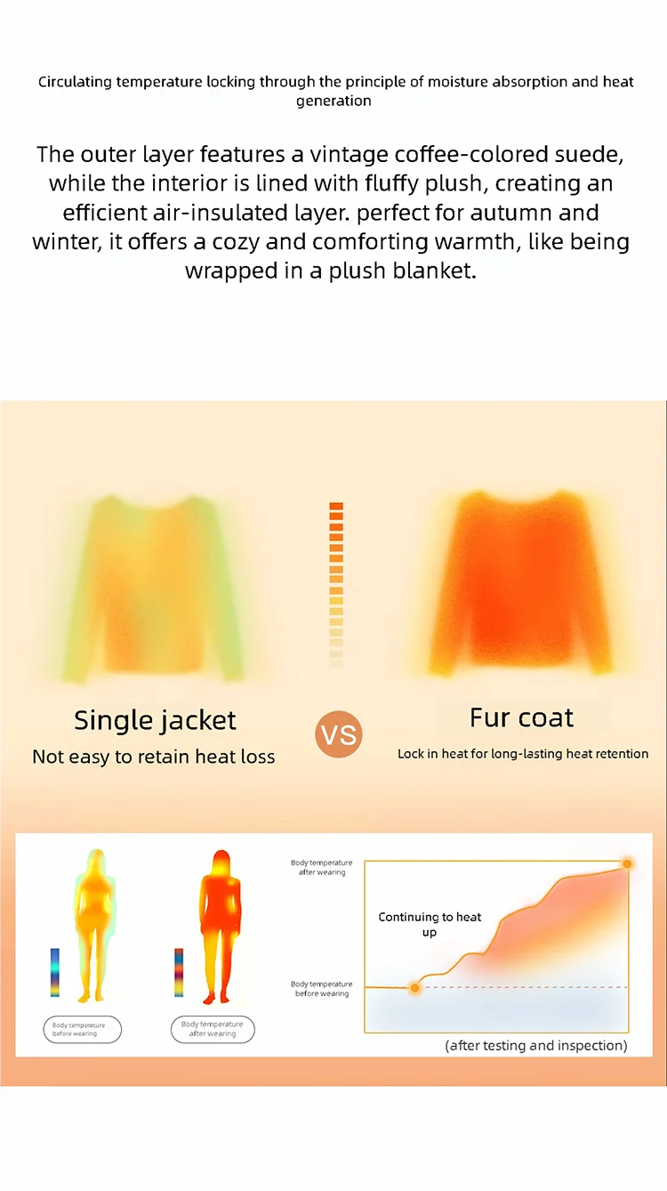 MISHOW Khaki Suede Jacket for Women 2025 Winter New Retro Stand Collar Zippered Jacket Pockets Long Sleeves Top MXE88W0886