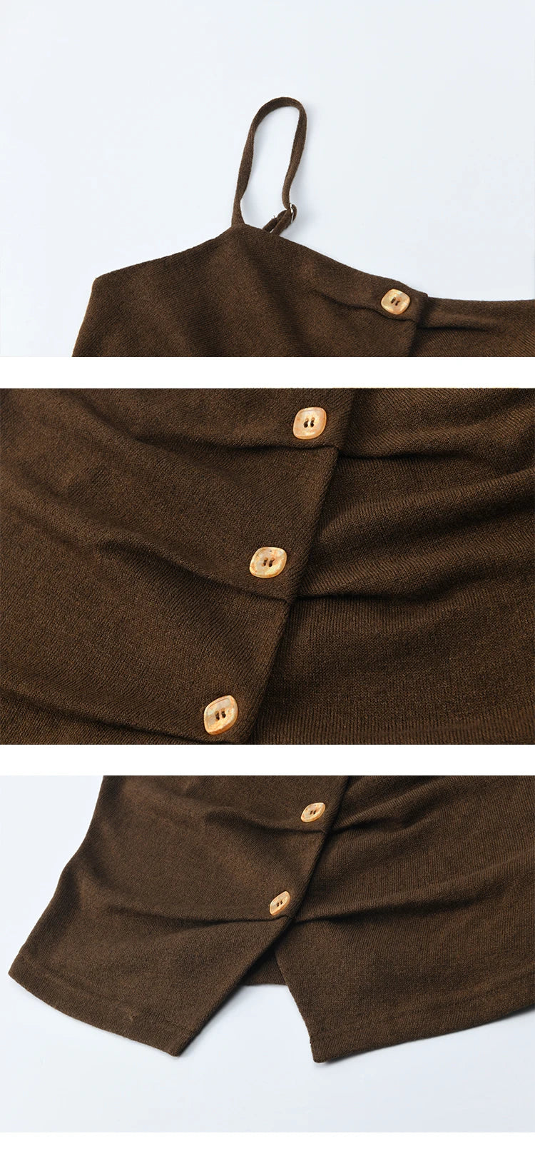 MISHOW Camisole Skirt Suit 2025 Retro Dark Brown Pleated Design Tank Top A-line Skirt  Autumn Women's Clothing Set MXE46T1378