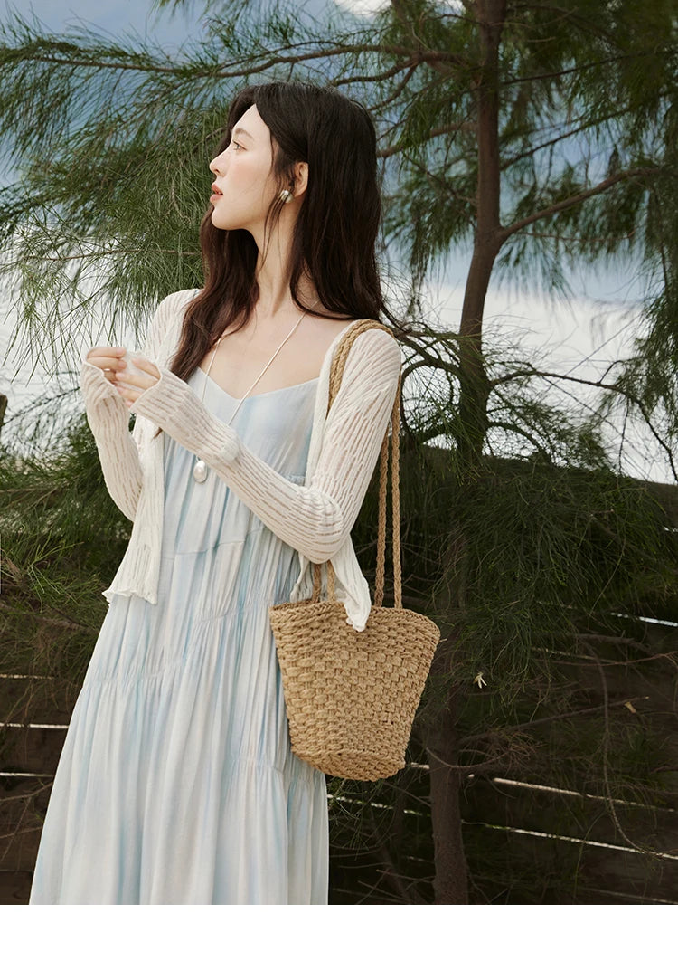 MISHOW Summer Casual Cardigan for Women 2025 New V-neck Long Sleeve Slim Knitted Cardigans Female Fashion White Tops MXE16Z1193