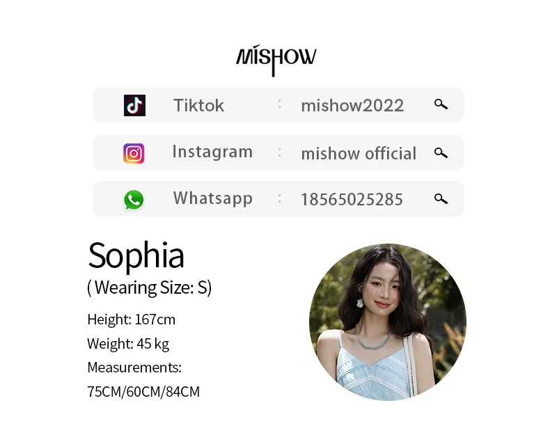 MISHOW Woman 2 Pieces Set 2025 Summer Ladies Fashion Strap V-neck Top Embroidery Flower Hollow Out Drawstring Skirt MXE34T0624