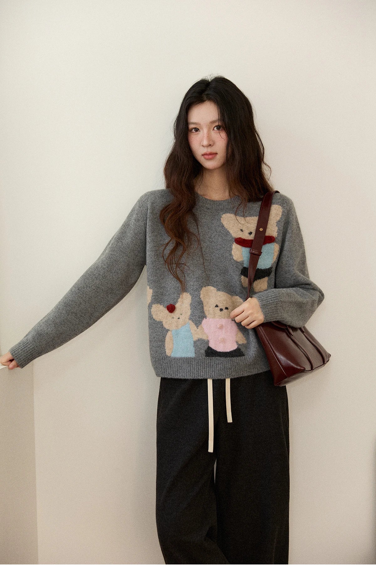 MISHOW Wide-leg Pants for Women 2025 Autumn Winter High Waist Straight Lace-up Loose Pants Retro Casual Slim Pants MXE89K1100