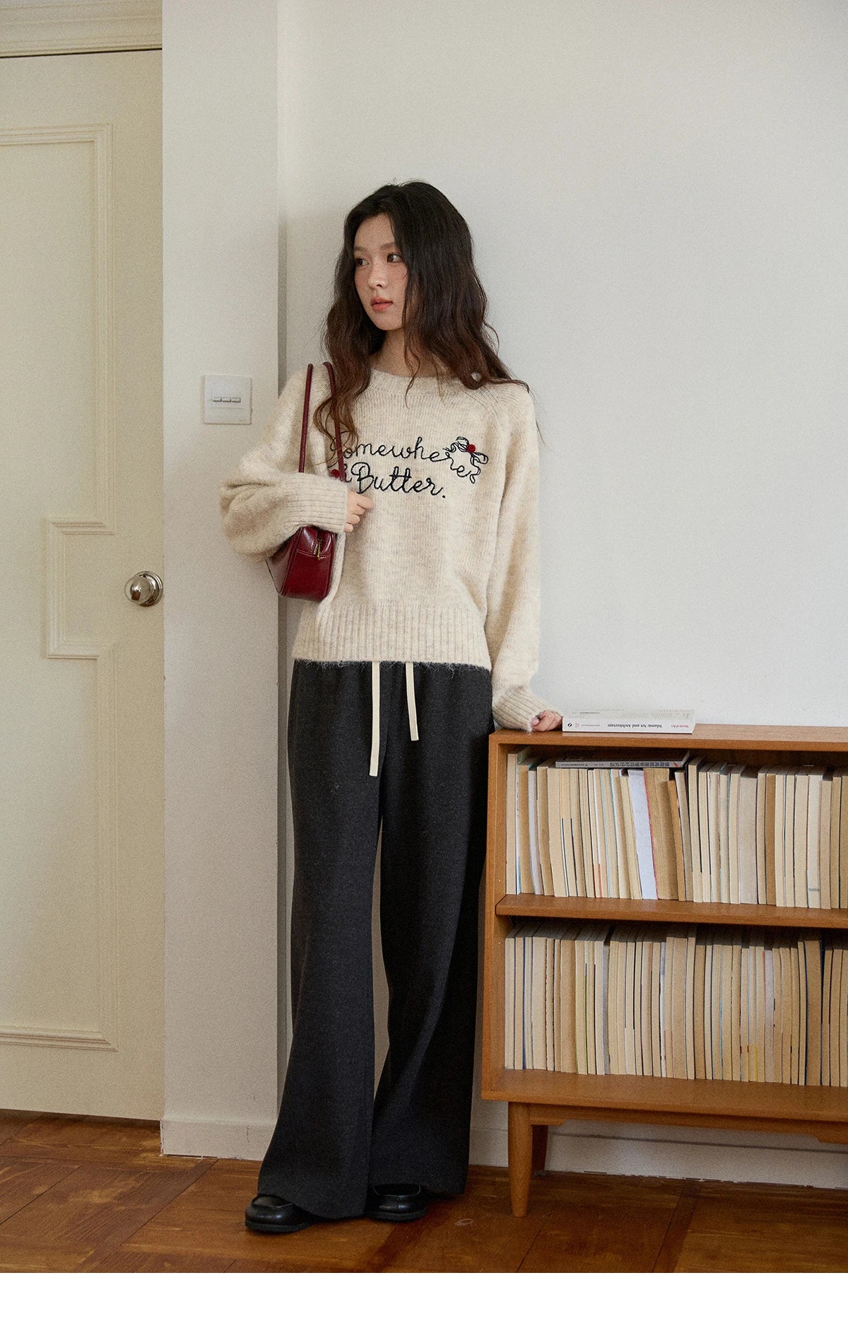 MISHOW Wide-leg Pants for Women 2025 Autumn Winter High Waist Straight Lace-up Loose Pants Retro Casual Slim Pants MXE89K1100