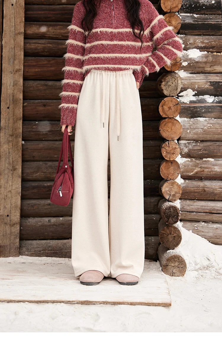 MISHOW Wide Legged Pants Women's Casual Versatile Long Pants 2025 Fall Winter New Korean High-waist Thin Pants MXD34K0824