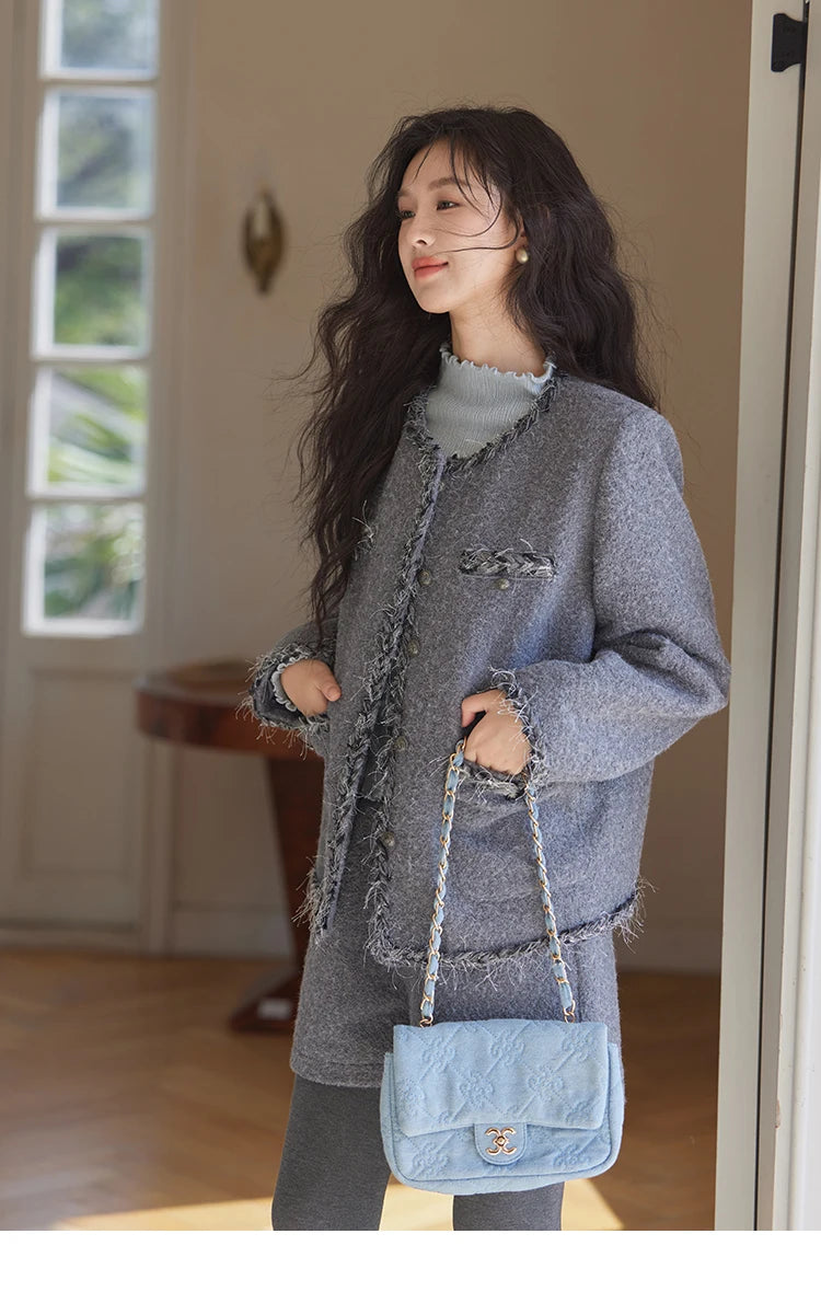 MISHOW Plaid Tweed Jackets Shorts Separately Women Korean Luxruy Gentle Single Breasted Jacket Solid Short Pants MXD35W0489