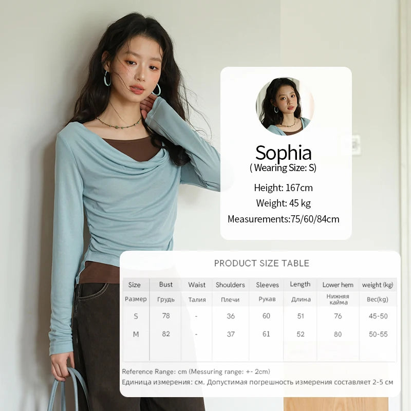 MISHOW Multi Colored Fake Two-piece Knitted Sweater 2025 Autumn Swinging Collar Casual Tops Contrasting Waist Top MXE42Z1341