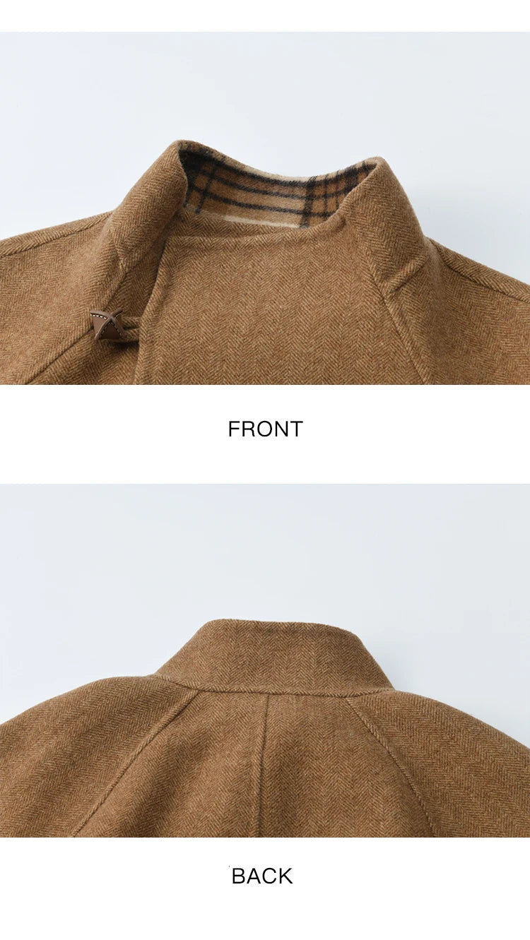 MISHOW Plaid Double-faced Wool Coat Women 2025 Winter Retro Lapel Single Buckle Loose Mid-length Coat Woman Clothes MXE89W0898