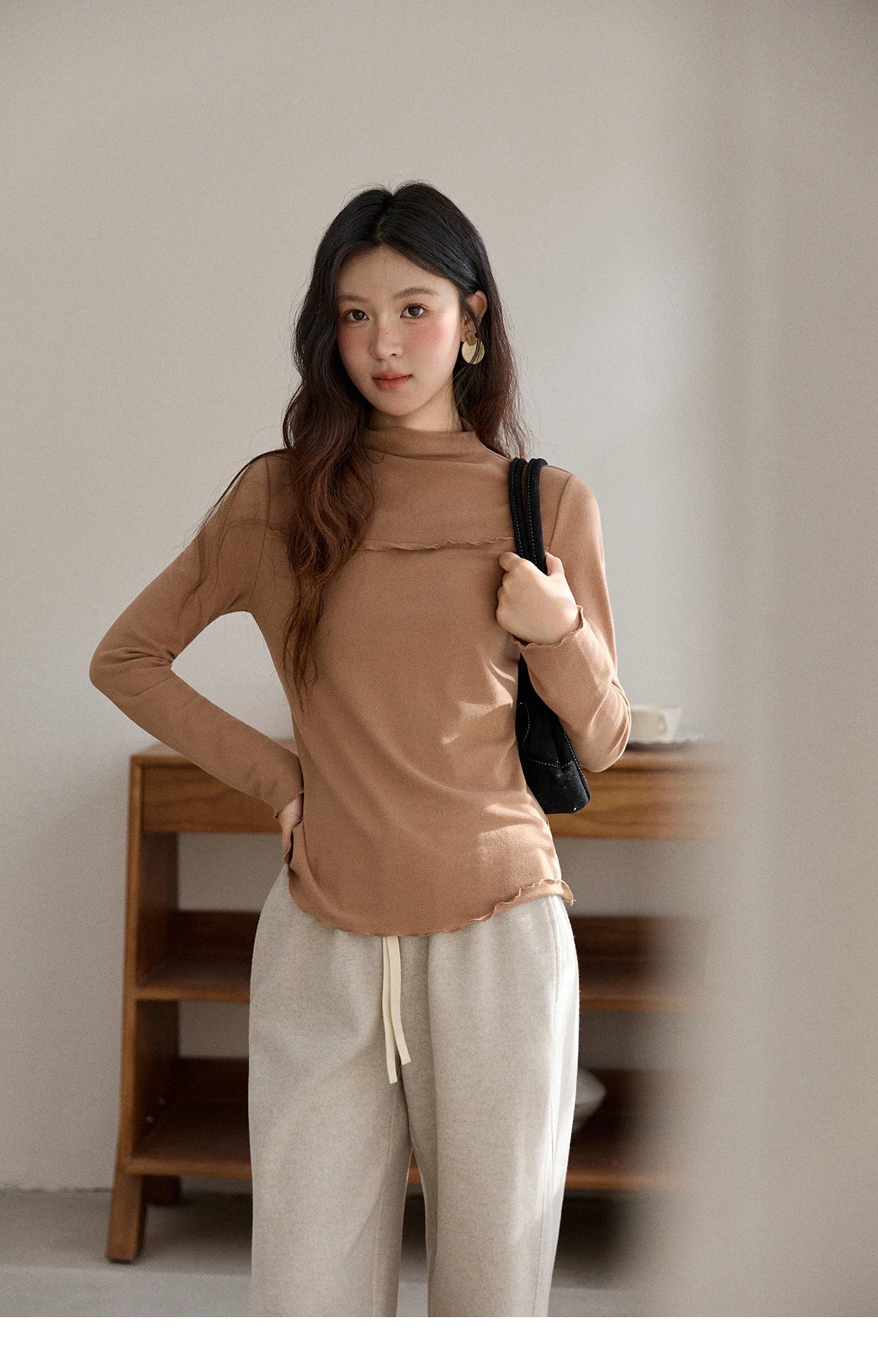 Mishow Multi-Color Thermal Turtleneck Top MXE91Z2784
