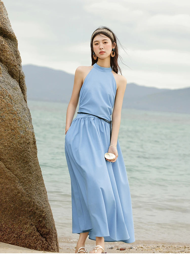 MISHOW Korean Halter Neck Slimming A-Line Dress MXE31L2221