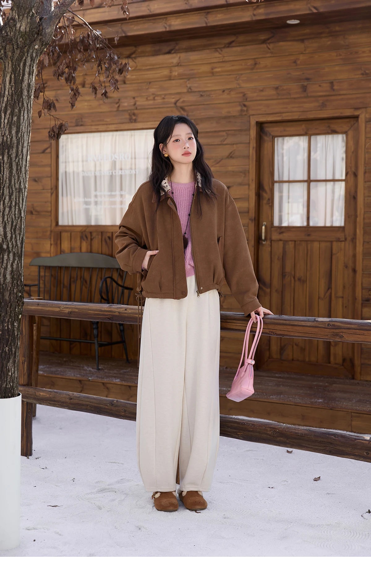 MISHOW Casual Pants for Women 2025 New Fashion Solid Loose Wide-leg Pants Commute Comfortable Women's Winter Pants MXE51K1093