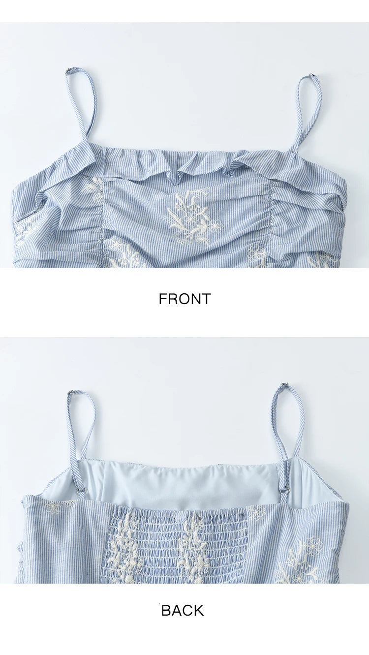 Mishow Print Embroidery Sleeveless Camisole Dress MXE31L2201