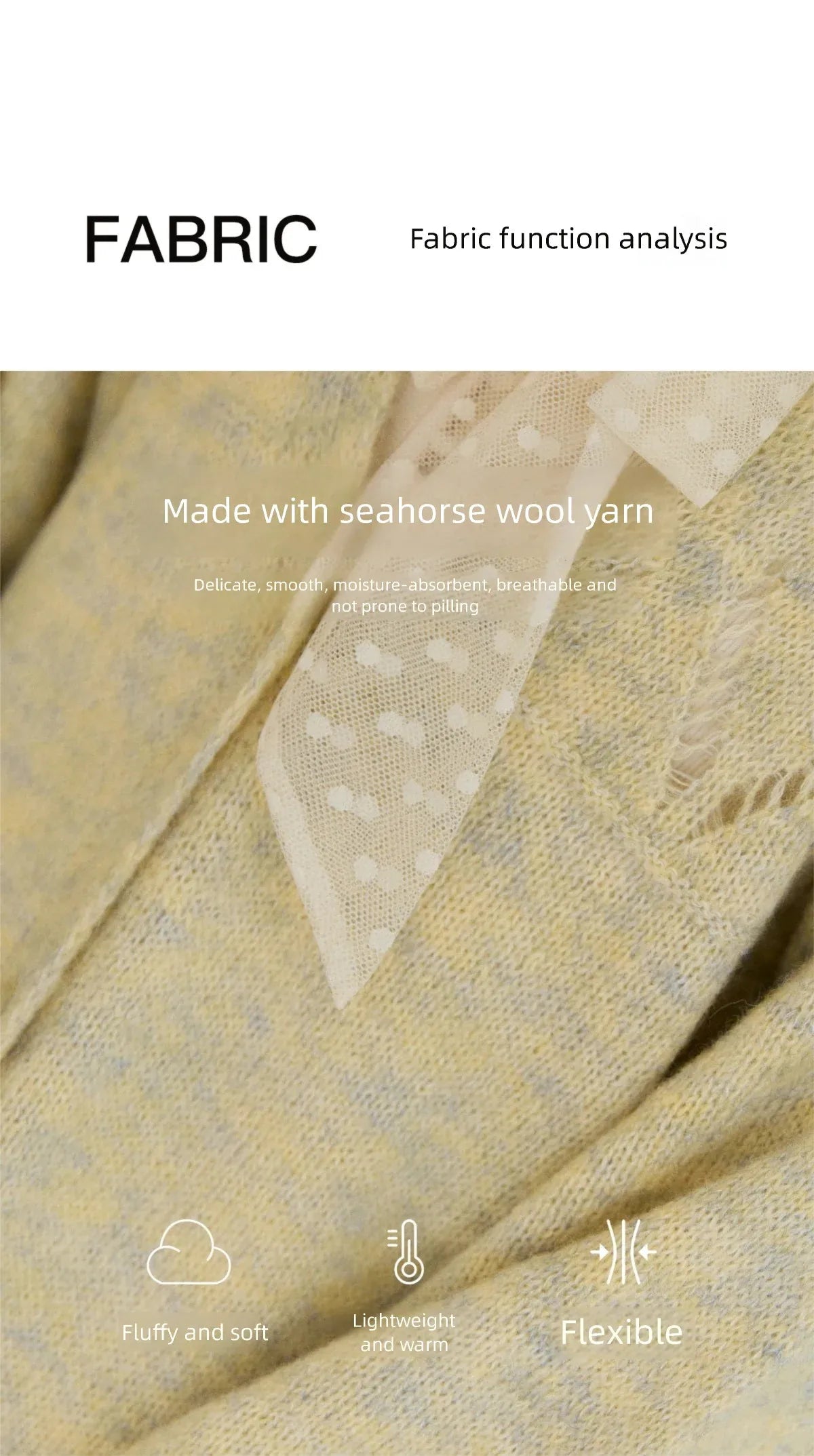 MISHOW Women's Marled Yellow Mohair Knit Cardigan 2026 Spring V-Neck Flare Sleeve Cardigans Casual Loose Sweater MXF108Z1021