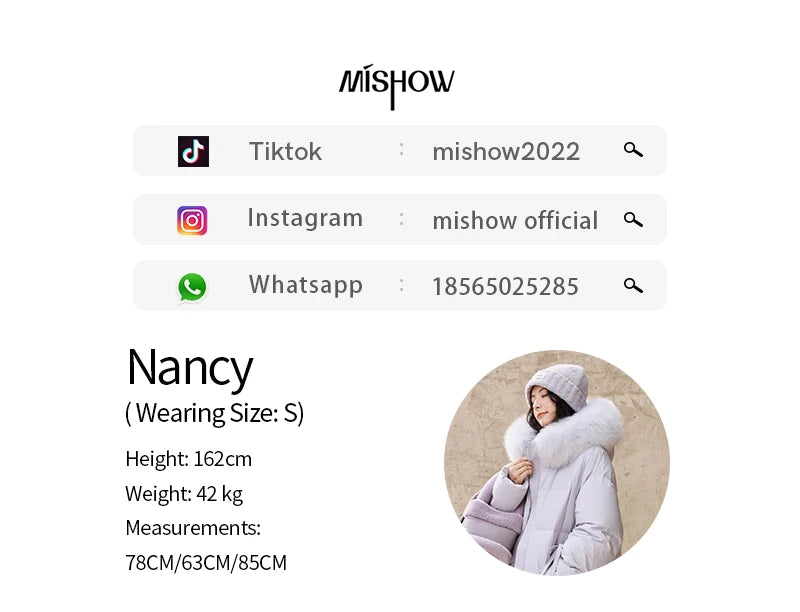 MISHOW Thickened Down Jacket Women's Hooded Zipper Long Sleeved 2024 Winter Korean Basic Warm Sweet Cotton Jacket Top MXD36Y0051